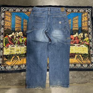 Ecko Unltd blue denim jeans Size 36 Baggy wide leg fit Carpenter pants blue wash